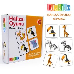 Anaokulu Zeka Kartları Hafıza Oyunu Neşeli Hayvanlar