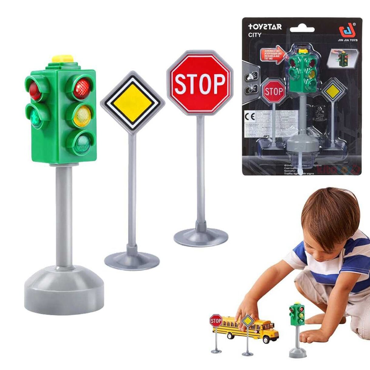 Trafik Lambası ve İşaretleri (Sesli Işıklı) Oyuncak Işıkları 666-02Q