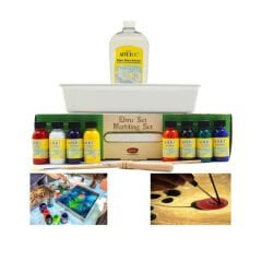 Ebru Başlangıç Seti 8 Renk X 30 ml Boyası (A4 Boyutunda TEKNELİ) Artdeco