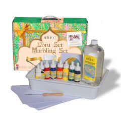 Ebru Başlangıç Seti 8 Renk X 30 ml Boyası (A4 Boyutunda TEKNELİ) Artdeco