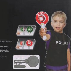 Polis Çift Taraflı Işıklı Dur-Geç El İşaretçisi Lambası (Trafik) Pilli