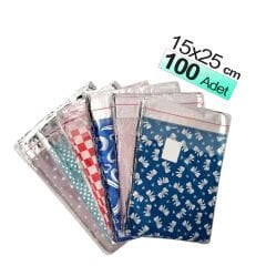 Hediye Paketi 15x25 cm 100'Lü Metalize Poşeti Yapışkanlı Torbası