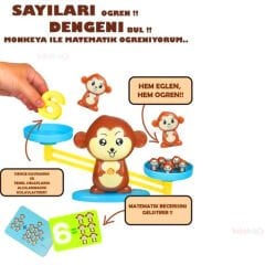 Denge Oyunu Terazisi Monkeya (Matematik Öğreniyorum Tartı-Rakamlar) 2321