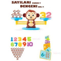 Denge Oyunu Terazisi Monkeya (Matematik Öğreniyorum Tartı-Rakamlar) 2321