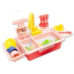 Mutfak Lavabosu Seti Pilli Sulu Çeşmeli Oyuncak 218-1 (Musluklu Bulaşık)