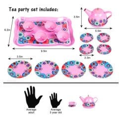 Metal Çay Seti 15 Parça ÇANTALI (Çelik Çaydanlık) 9798