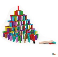 Ahşap Domino 100 Parça (Beceri Oyuncakları) RD5896 Redka Bloklar