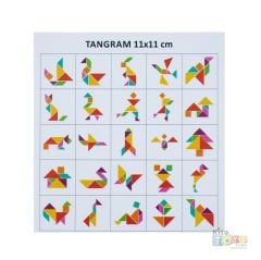 Ahşap Tangram 10x10 cm Puzzle Oyunu