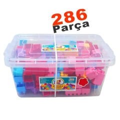 Kutulu Lego Bloklar 286 Parça (İnşa Yapı Oyuncak) ANT Eğlenceli Blocks Pembe