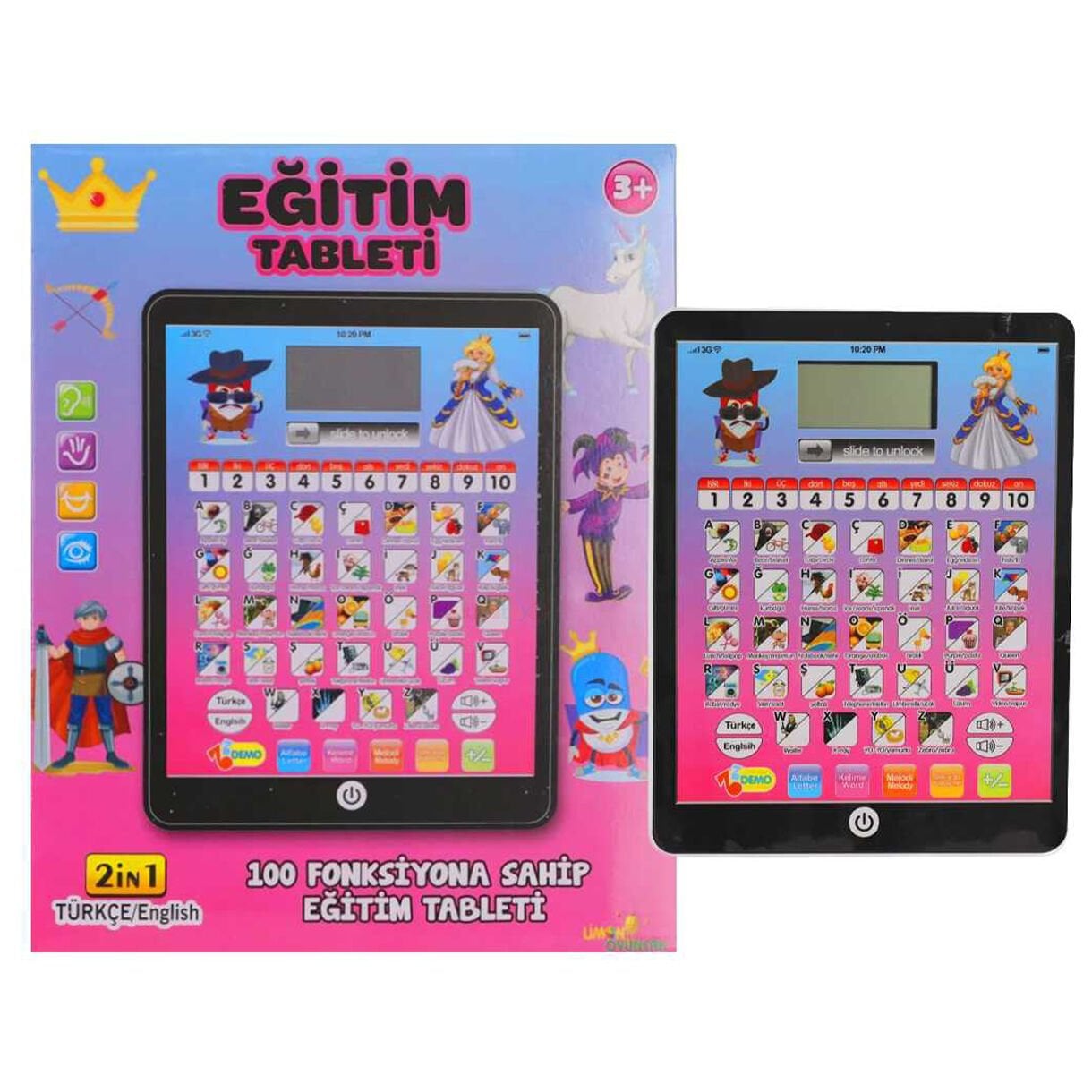 Eğitim Tableti Türkçe İngilizce 100 FONKSİYON 2in1 Alfabe LMN220