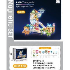 Magnetic Bloklar 64 Parça 7,5cm Manyetik 3D (Mıknatıslı Legolar) CH1158