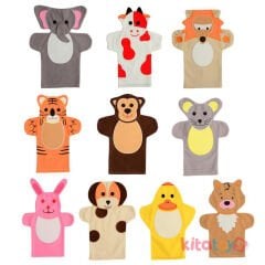 10 Lu Hayvanlar El Kuklası Seti Kumaş