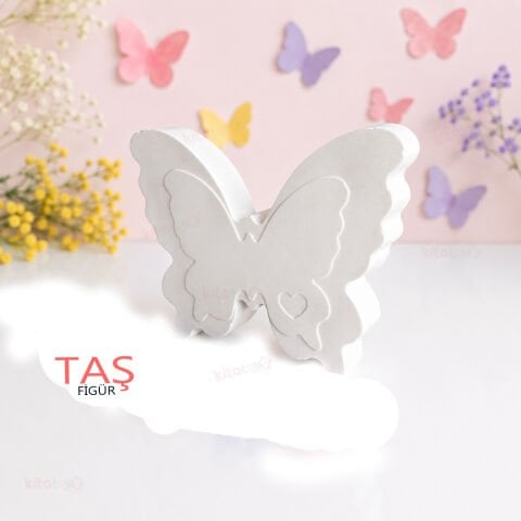 Taş Boyama Figürü KELEBEK (Taş Tozu Objesi)