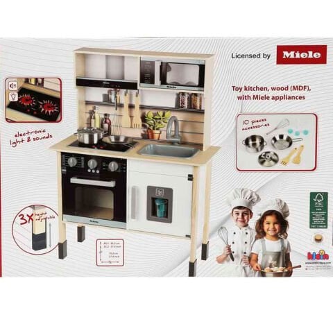 Miele Ahşap Mutfak Seti Aksesuarlı Sesli ve Işıklı (Oyuncak Oyun Merkezi) Klein