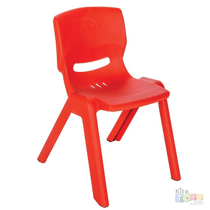 Kırılmaz Happy Sandalye (Anaokulu Plastik Sandalyesi) 33 cm Kırmızı