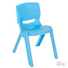 Kırılmaz Happy Sandalye (Anaokulu Plastik Sandalyesi) 33 cm Mavi