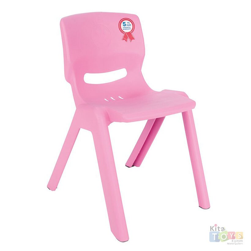Kırılmaz Happy Sandalye (Anaokulu Plastik Sandalyesi) 33 cm Pembe