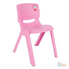 Kırılmaz Happy Sandalye (Anaokulu Plastik Sandalyesi) 33 cm Pembe