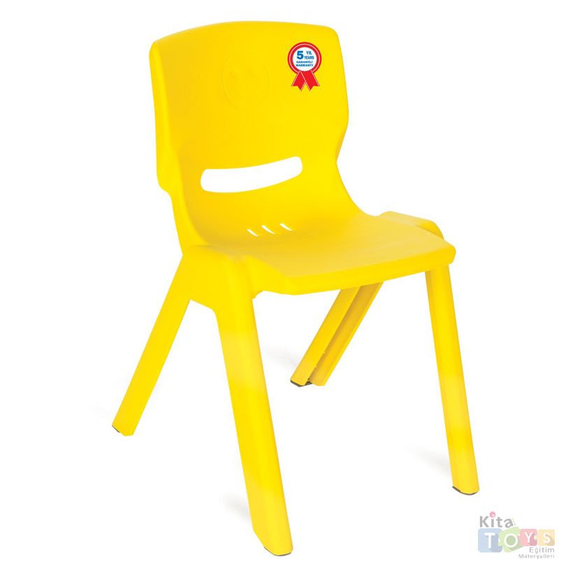 Kırılmaz Happy Sandalye (Anaokulu Plastik Sandalyesi) 33 cm Sarı