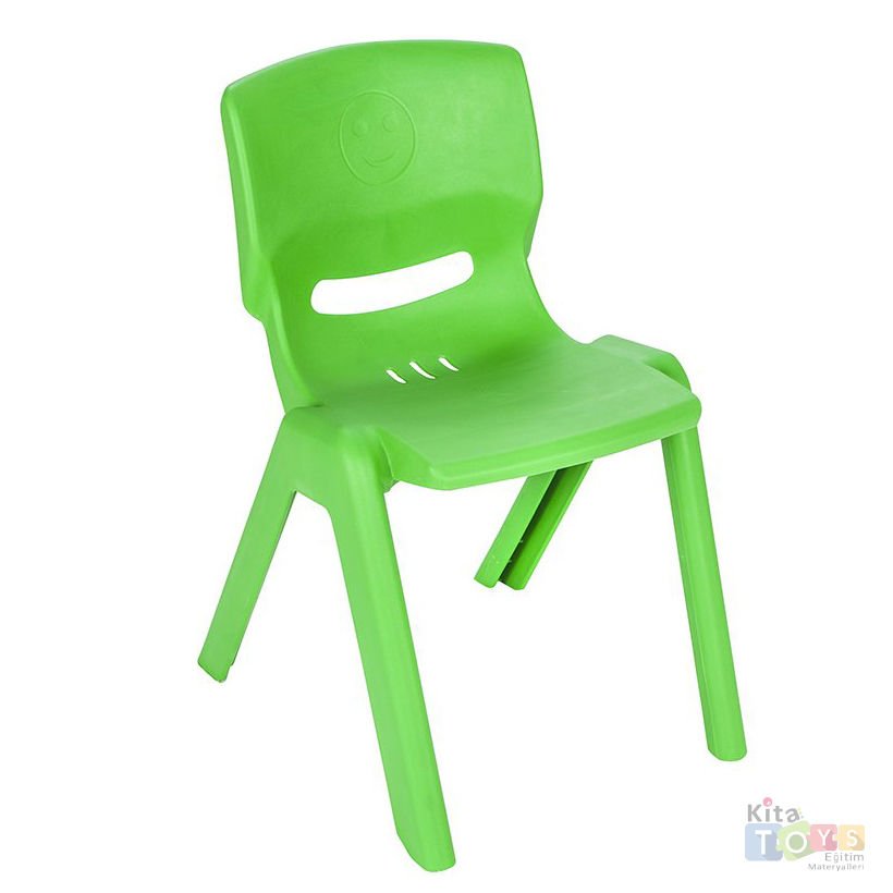 Kırılmaz Happy Sandalye (Anaokulu Plastik Sandalyesi) 33 cm Yeşil