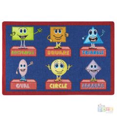 Shapes 200x290 Kırmızı Bukle Çocuk Eğitici Anaokulu Halısı
