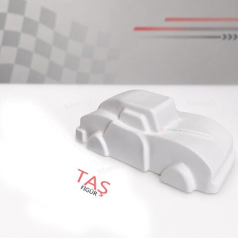 Taş Boyama Figürü YARIŞ ARABASI (Taş Tozu Objesi)