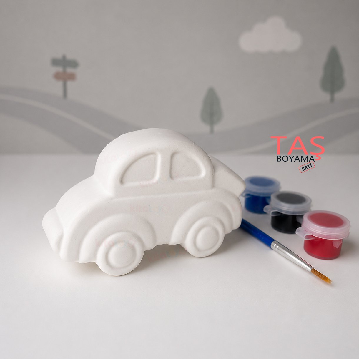 Taş Boyama Seti WOSWOS (Taş Tozu Objeleri Arabalar)