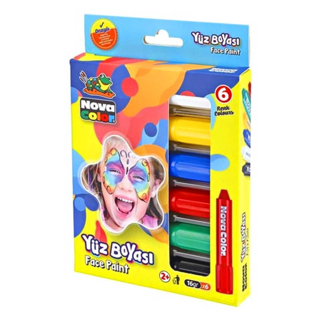 Yüz Boyası 6'Lı Ruj Kalem Tipi Boyama