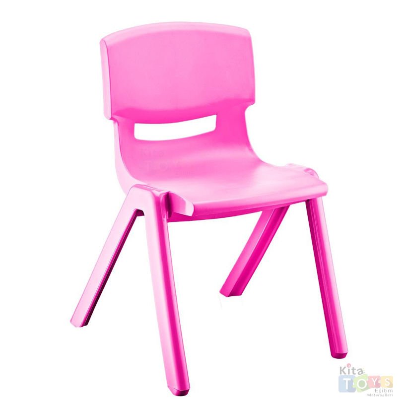 Anaokulu Sandalyesi Jumbo (Kırılmaz Plastik Çocuk Koltuğu) 34 cm Pembe