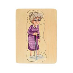 Büyüyen İnsan Puzzle (Bayan Gelişim Evreleri Katlı Ahşap) Nine