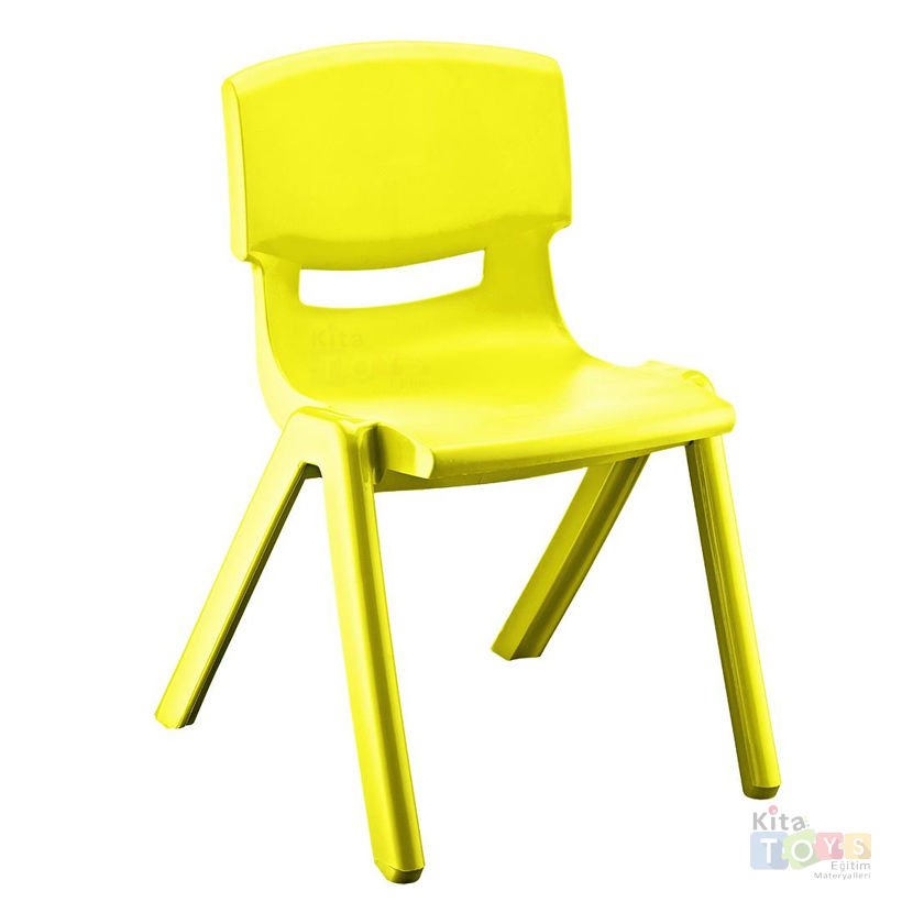 Anaokulu Sandalyesi Jumbo (Kırılmaz Plastik Çocuk Koltuğu) 34 cm Sarı