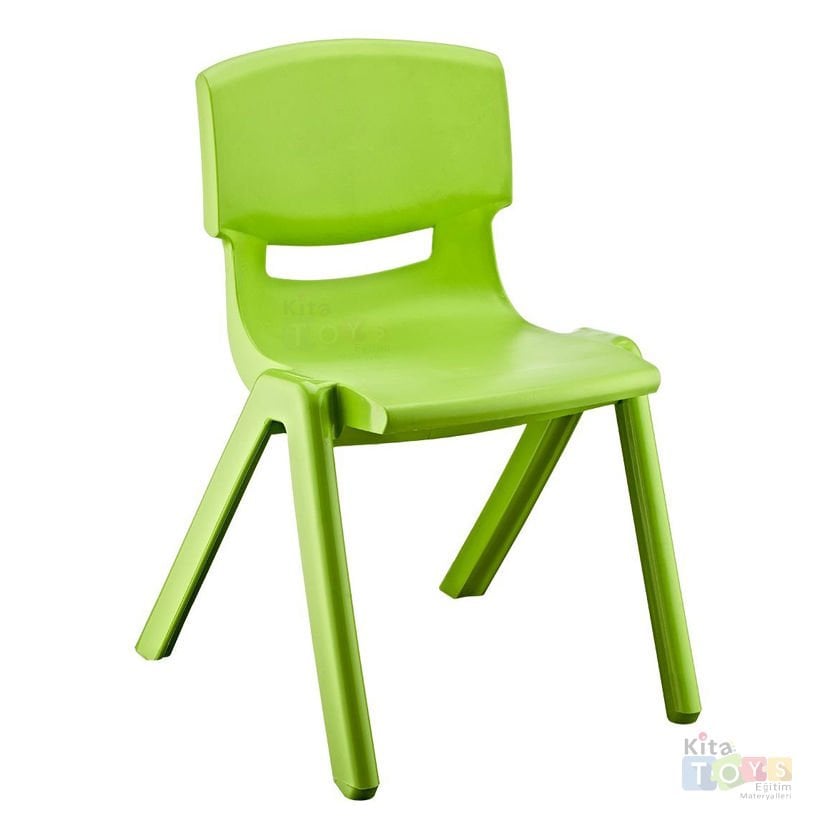 Anaokulu Sandalyesi Jumbo (Kırılmaz Plastik Çocuk Koltuğu) 34 cm Yeşil
