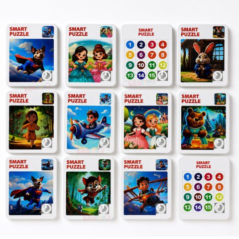 Kaydırmalı Puzzle Oyunu 4x4 BÜYÜK Boy (Sürüklemeli) Smart Yapboz