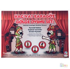 Hacivat Karagöz ve Ahşap Oyun Sahnesi Seti