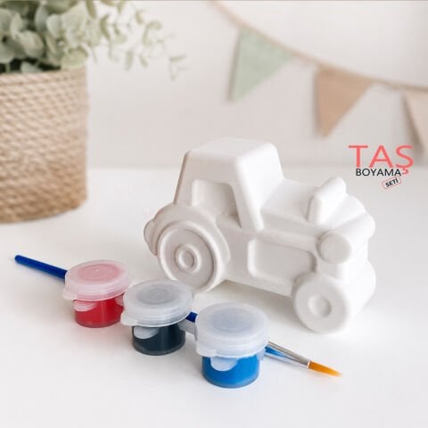 Taş Boyama Seti TRAKTÖR 9x5 (Taş Tozu Objeleri Arabalar)