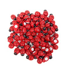 Ahşap Uğur Böceği Sticker 20 ADET (Etkinlik Malzemesi) 18 mm