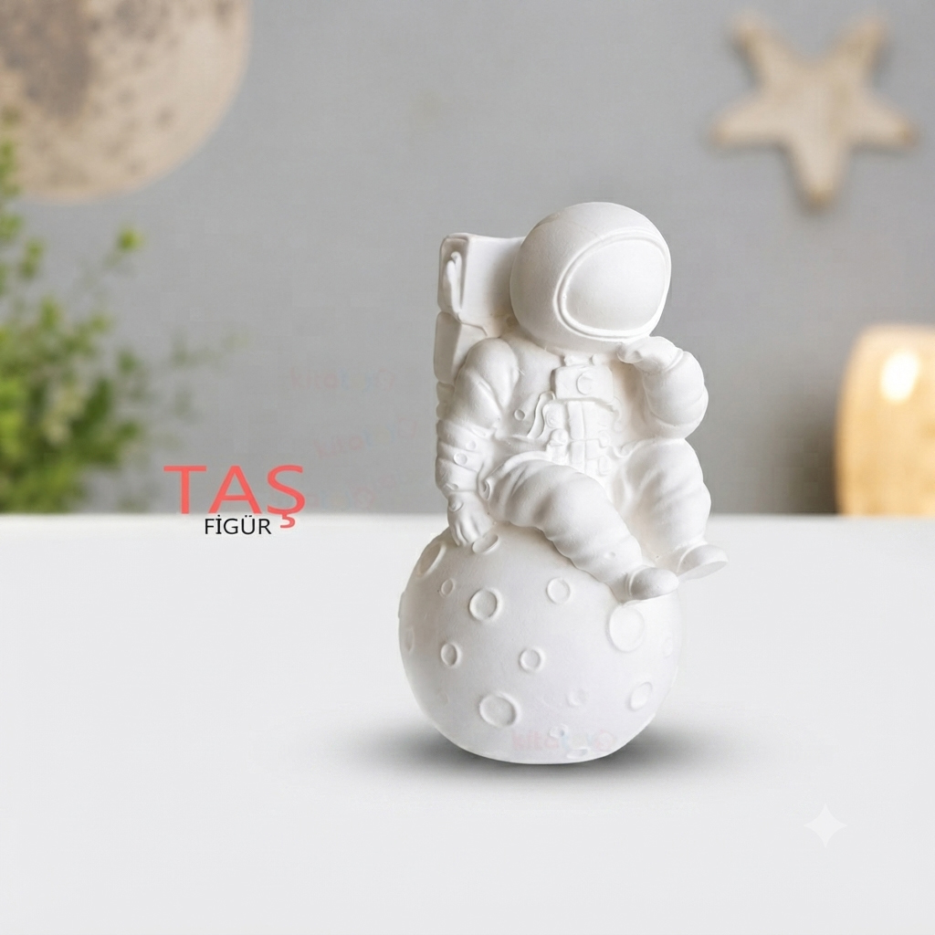 Taş Boyama Figürü ASTRONOT 3 Boyutlu 8x4 (3D Uzay Temalı Kitatoys Oyuncak Objesi)