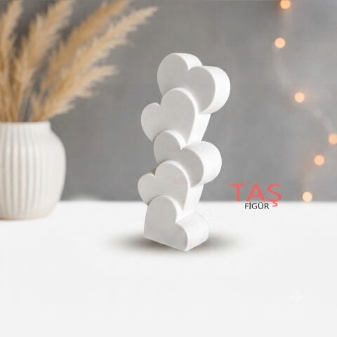 Taş Boyama Figürü KALP KULE 11x5 cm (Kitatoys Objesi)