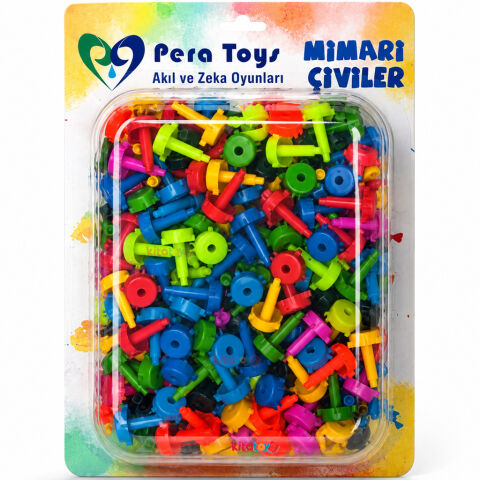 Mimari Çiviler (192 Parça) Beceri Anaokulu Oyuncakları