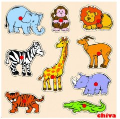 Safari Hayvanları Kulplu (Anaokulu Oyuncak Puzzle)