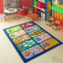 Top Ten 200x290 Confetti Mavi Bukle Çocuk Eğitici Anaokulu Halısı