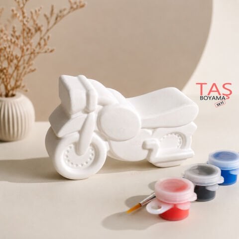 Taş Boyama Seti MOTOSİKLET 9x5 (Taş Tozu Alçı Objeleri)
