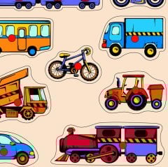 Kara Taşıtları Puzzle Anasınıfı Oyuncakları