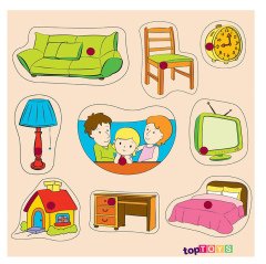 Evimiz Puzzle-Kulplu-Ev Eşyaları