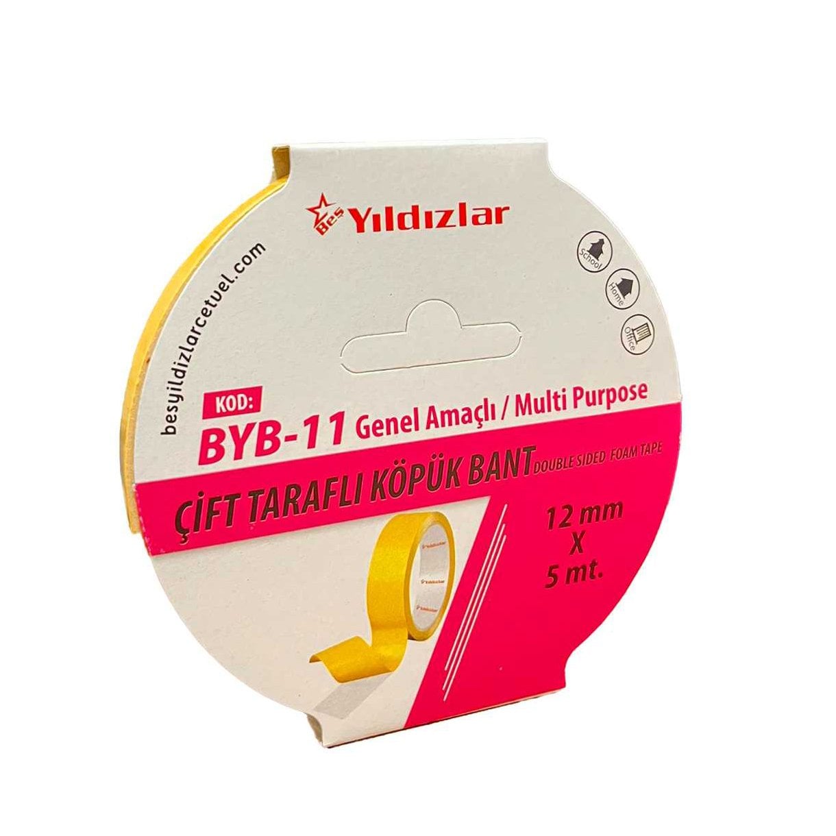 Çift Taraflı Köpük Bant 12 mm X 5 Metre (12x5)