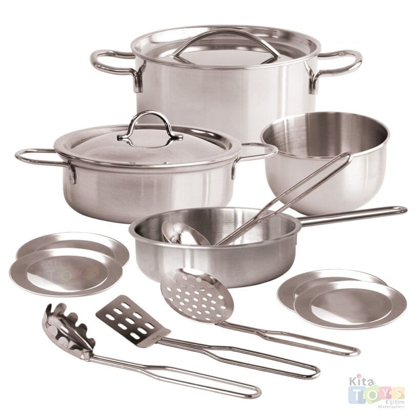 Çelik Tencere Seti 14 Parça Oyuncak Mutfak Setleri