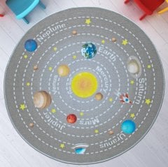 Confetti Universe Ø 200 Cm Çocuk Halısı Güneş Sistemi