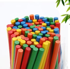 14 cm Ahşap Yuvarlak Çubuklar 50'Li Renkli Etkinlik Çubuğu
