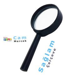 Büyüteç 75 mm Masis (Cam Mercekli) Glass Plastik Çerçeveli Saplı