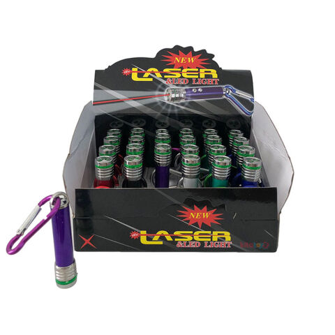 Lazerli El Feneri Anahtarlık 3 Fonksiyonlu Metal 2 Ledli (3 İN 1)